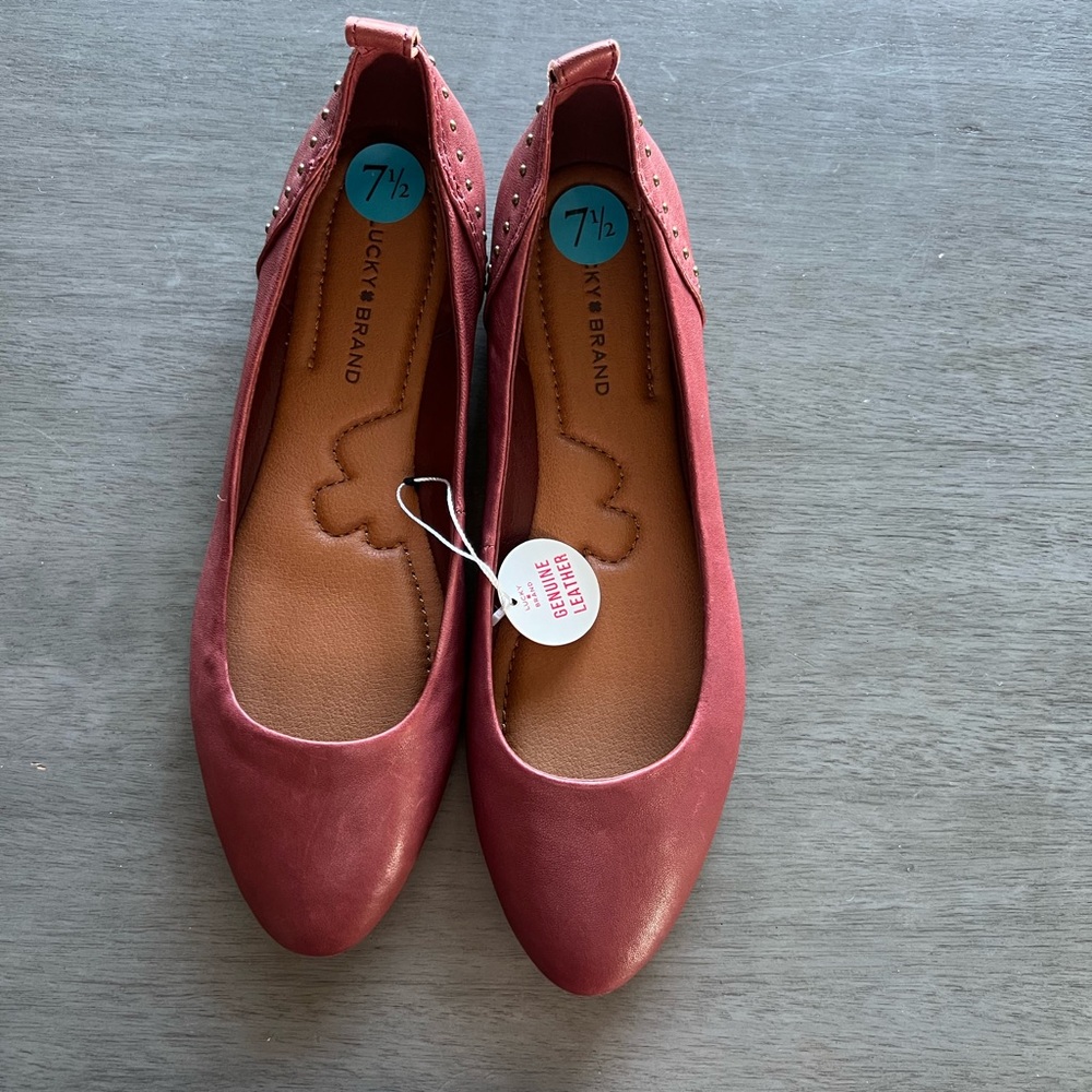 Lucky Brand Pink Flats Suede Loafers